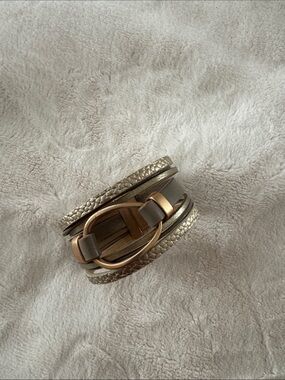 Gold-Tone & Taupe Multi-Strap Bracelet